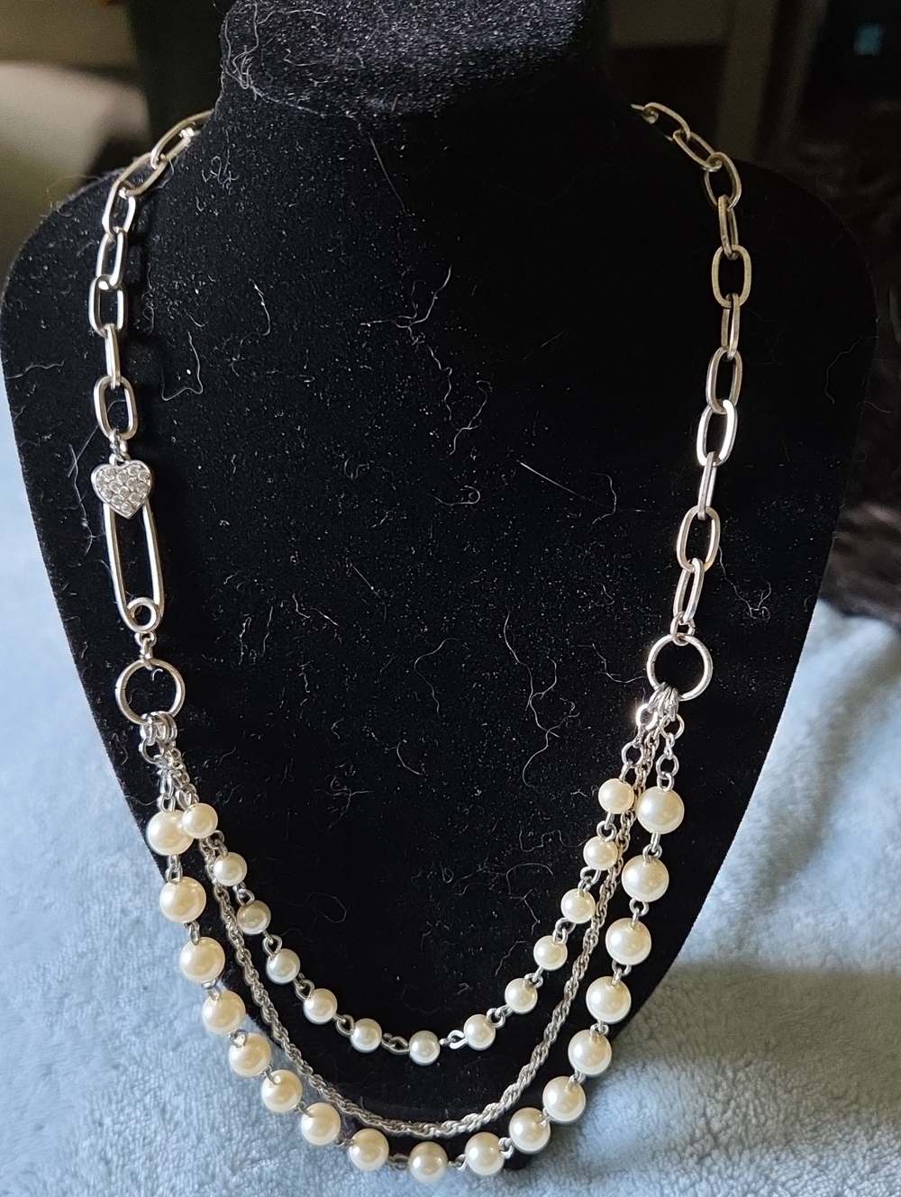 Arepostale Signed Layered Soft Grunge Faux Pearl Necklace.